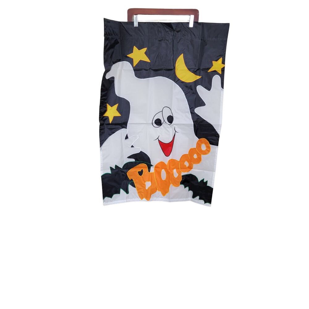 Vintage 1999 Booo Halloween Double-sided Banner Flag Indoor Outdoor 28''x40''